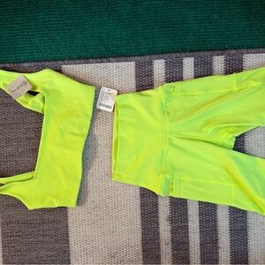 XS Free People Bright Yellow Bra and Shorts Set NWT